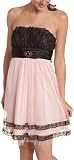 Teeze Me Juniors' Vintage Mesh Tube Dress With Lace