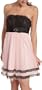 Teeze Me Juniors' Vintage Mesh Tube Dress With Lace,Rose/Black,Large