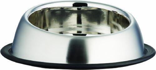 Indipets Extra Heavy Stainless Steel Non Tip Bowl with Raised Back gives elegant look to the dish, Medium