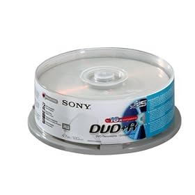 Sony - DVD+R Enregistrable et R�inscriptible - 16X - Spindle de 25 - 4.7 Go/ - Vitesse 16X - 25DPR120BSP