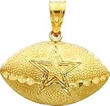 14K Gold NFL Dallas Cowboys Star Football Charm