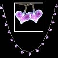 15 Battery Operated Crystal Pink Glitter LED Heart Shaped Lights Decoration New