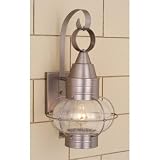 Onion-BN - 1 Light Medium Nautical Outdoor Lighting Wall Lamp Fixture - Brushed Nickel - B2541