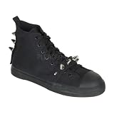 Canvas High Top Steel Toe Spiked Sneaker Shoe Black Canvas