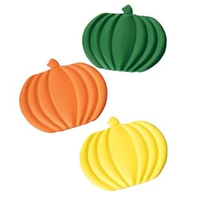 Green, Orange, and Yellow Silicone Pumpkin Full-Size Trivet, Set of 3 by Amco