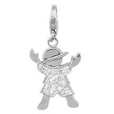 14K 1.3 grams White Gold Diamond 0.08CT Boy Charm