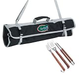 Florida Gators Stainless Steel 3 Piece BBQ Set with Black Tote Bag