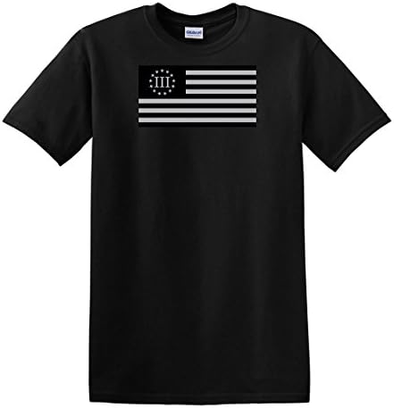 fagraphix Men's Subdued 3 Percenter Nyberg Flag T-Shirt XX-Large Black