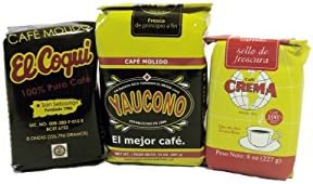 Puerto Rican Variety Pack Ground Coffee - 1 Yaucono 14 Oz Bag & 2 Local Favorites in 8 Oz Bags (1.875 Lbs Total)