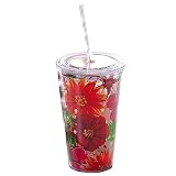 Insulated Cup w/Straw 17oz, Floral Splash