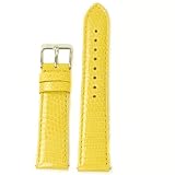 Watch Band Genuine Lizard Leather Strap Yellow 20mm