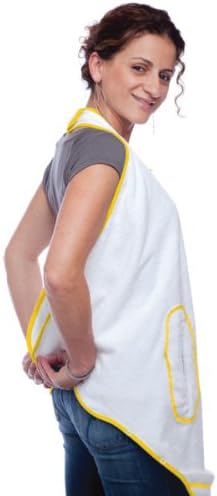 aacua 4 in 1 Multi-Use Bath Towel (White) - Yellow Trim