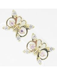 Kids 14K solid gold earrings fancy stud hoop huggie ball fashion dangle swa...
