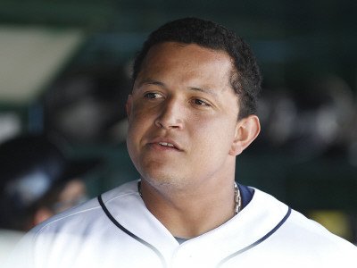 Houston Astros v Detroit Tigers, LAKELAND, FL - MARCH 02: Miguel Cabrera Photographic Poster Print by Leon Halip, 9x12