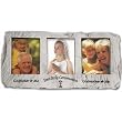 Godfather/Godmother First Holy Communion Triple Slate Picture Frames - Silver Plated