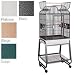 HQ's Opening Scroll Cage, Small Parrot Cage With Cart Stand, 1 Per Box, 22x17x55