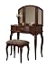 Furniture online: Bobkona Jaden Collection Vanity Set with Stool, Cherry