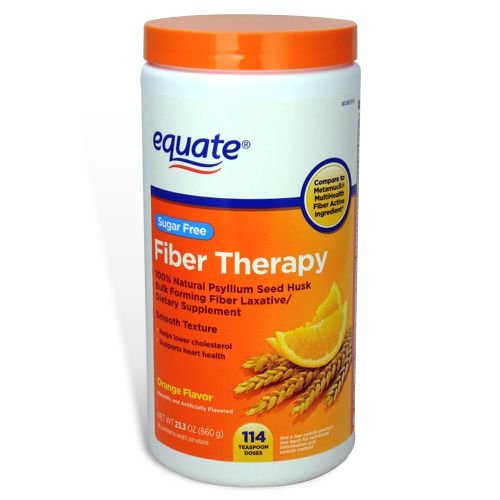 Equate - Fiber Therapy, Sugar Free, Smooth Texture, Orange Flavor, Powder, 23.3 oz, 114 Doses Equate - Fiber Therapy, Sugar Free, Smooth Texture, Orange Flavor, Powder, 23.3 oz, 114 Doses