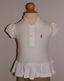 Ralph Lauren Girls Cap Sleeve Polo Shirt with Ruffle Hem