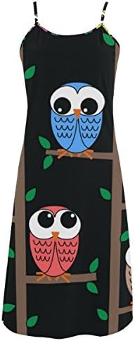 High Quality Cute Owl Summer Women's Sleeveless Slip Dress Sundress