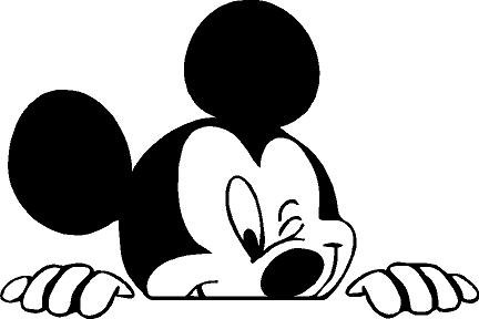 Peeping Mickey Mouse Wall or Car Decal Sticker Home Decor