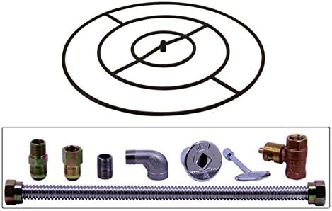 Spotix HPC Round Fire Pit Burner Kit (FP36KIT-LP-MSCB), 36-Inch Burner, Match Light, Cold Rolled Steel, Propane