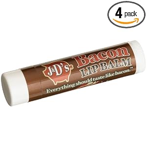J&D's Bacon Flavored Lip Balm, 4.5-Gram Tube (Pack of 4) by J & D Foods