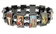 Magnetic Hematite Tanker Bracelet - Photos of Christian Icons.