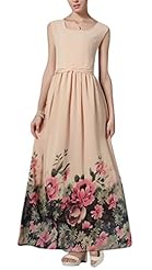 V-neck Sleeveless Summer 2015 General Print Maxi Dress 