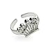 Eve's Addiction Sterling Silver Crown Jewels Cubic Zirconia Toe Ring