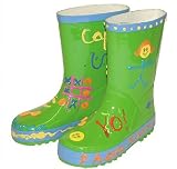 Review The Urban Garden  / paint your own funky green wellies size: 10-11
