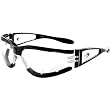 Bobster Shield II Adult Frameless Designer Sunglasses - Black/Clear
