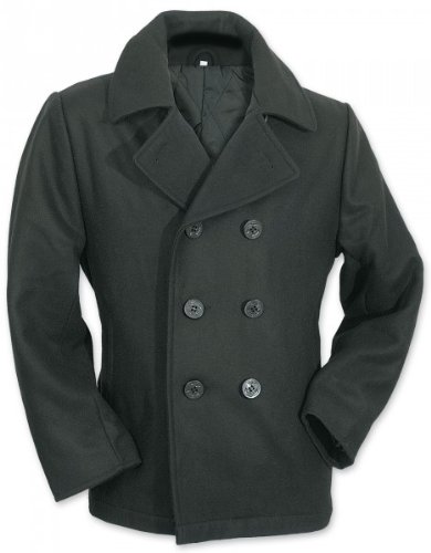 Surplus Pea Coat Marine Caban Jacke, Gr��e L, schwarz