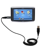 Coiled Power Hot Sync and Charge USB Data Cable w/ Tip Exchange for the Magellan Maestro 3200 - Gomadic Brand