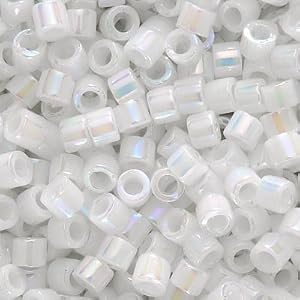 Miyuki Delica Seed Beads 11/0 White Pearl AB DB202 7.2 Grams