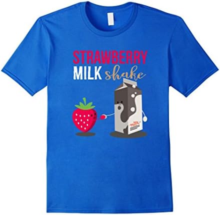 Men's Strawberry Milk Shake Handshake Best Friends Breakfast Shirt 2XL Royal Blue