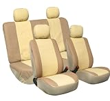 Univerisal Car Seat Cover Full Set Leather Pu-001 Tan/beige 114