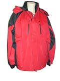 Mens Pulse 3-in-1 Systems Coat Ski Jacket Parka, Performance Technical Snowboard , Regular and Extended Big Sizes, S-xl and Big 2X-4X Black or Red