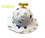 n39 ベビー 赤ちゃん 帽子 ハット 紐付き プロペラ 日差しUV 50cm 1歳 2歳 プリント 可愛い ユニセックス 男の子 女の子(イエロー) ROZZERMANブランド