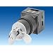 Siemens 3SB31 10-4MD01 CES Key Operated Switch, 2 Keys, 2 Positions, SSG 10 Lock, Momentary Operation, Spring Return From Right, O-I Switching Sequence, 50 Degree Operating Angle, O Key Release Position