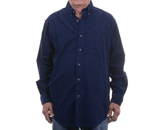 Club Room Navy Mens Large Brushed Corduroy Button-Front Shirt Blue L