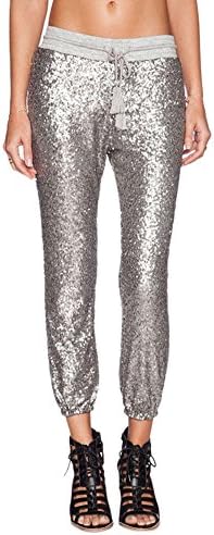 Neestaa Women Skinny Stretch Pant Slim Sexy Sequins Party Pencil Trouser