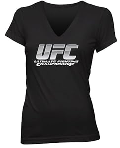 UFC Women's Chrome Logo Tee, Black, Large
