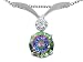 1.02 cts Mystic Rainbow Topaz and Genuine Diamond Pendant - 14kt White or Yellow Gold