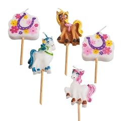 5 Stickerkerzen Kuchenkerzen Pferde