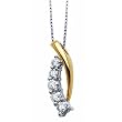 Two Tone Journey Intersecting Diamond Pendant Necklace