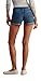Aeropostale Women's Medium Wash Cuffed Denim Midi Shorts