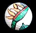 GOLF BALL - HAND PAINTED - DESIGN: BIRD OF PARADISE