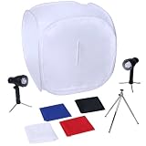 Mini studio-photo avec 2 lampes 63 x 63 x 63 cm Set avec tr�pied lumi�re tente et 4 toiles de fondpar Lightfox�
