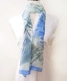 Spring Blooming Water Color Flower Silk Scarf In Gift Box With Free Shipping